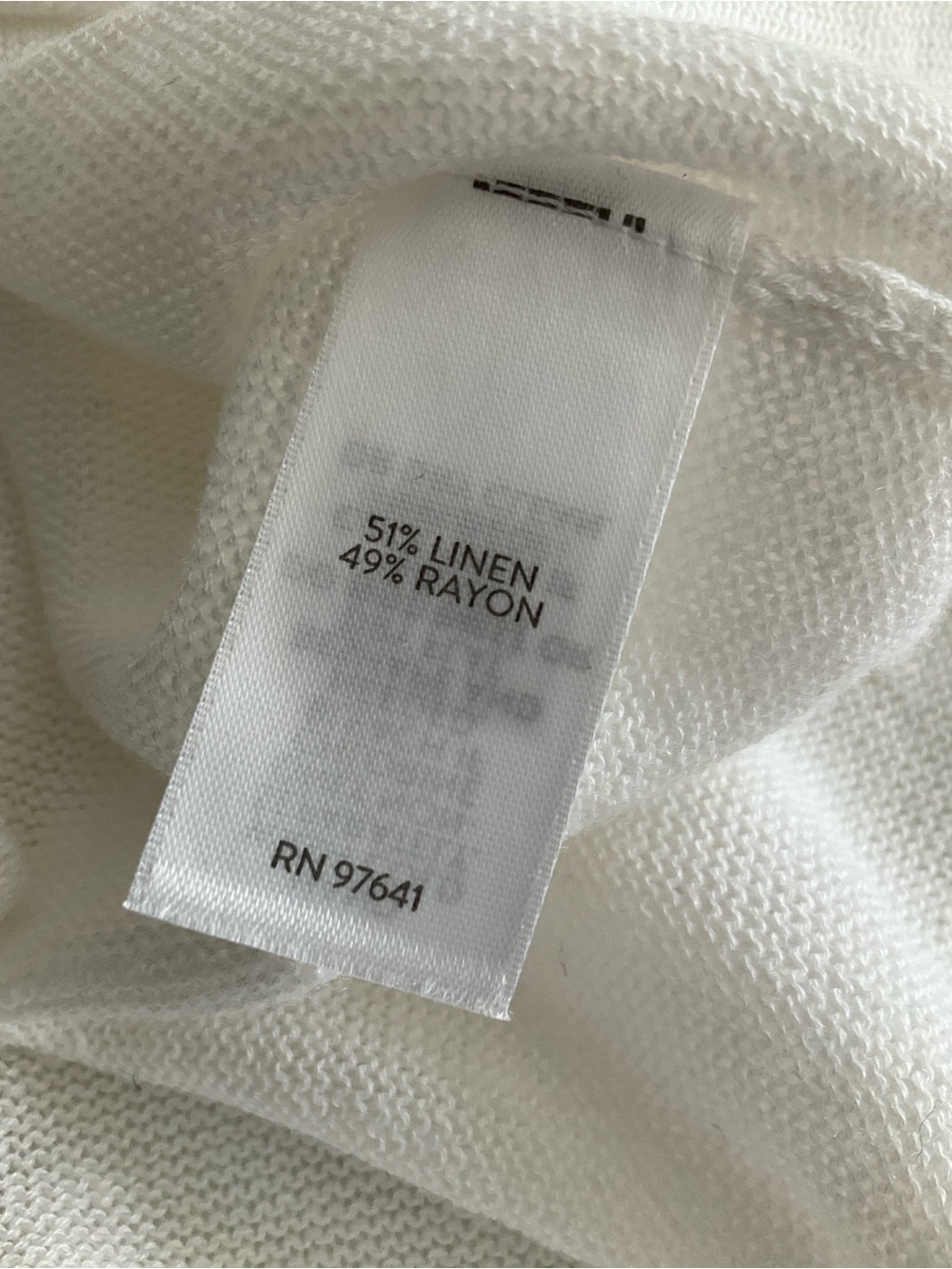 NEW J. Jill Small White Linen blend Tunic with Navy Geometric Front - Picture 7 of 8
